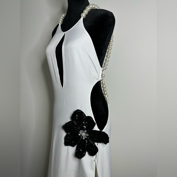 PatBo Halterneck Feather Trim Gown - Picture 7 of 13